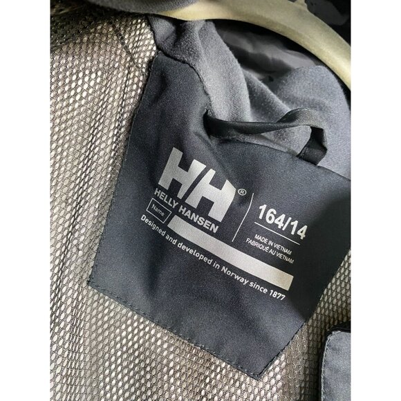 Helly Hansen Black Dubliner Hooded Jacket Kids Youth Size 14 Waterproof Heavenly - Picture 3 of 16